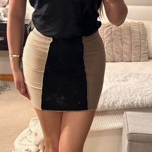 Bodycon Colorblock Mini Skirt